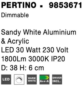 Stropné svietidlo LED so stmievaním Pertino 38 3000K biele