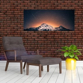 Obraz hviezdnej oblohy s horami (120x50 cm)