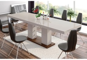 Luxusný rozkladací jedálenský stôl LINOSA 2 cappucino vysoký lesk