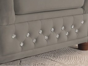 Sivá zamatová rozkladacia rohová pohovka (ľavý roh/do L) York Blik – Ropez