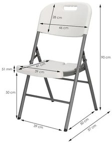 SPRINGOS Cateringová súprava, turistický stôl 240 cm so 8 stoličkami, skladacia biela súprava