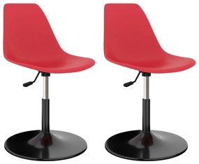 Otočné jedálenské stoličky 2 ks, červené, PP