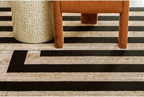 Čierno-béžový vlnený koberec 200x300 cm Agnus Art Deco II – Agnella