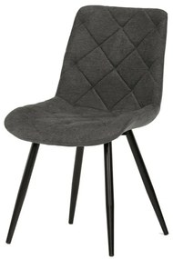 Moderná a pohodlná stolička, šedá látka, nohy čierny kov