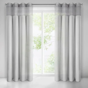 ZÁCLONA NA KRÚŽKOCH GRACE 140X250 CM STRIEBORNÁ