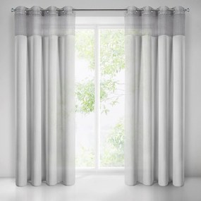 ZÁCLONA NA KRÚŽKOCH GRACE 140X250 CM STRIEBORNÁ