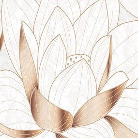 Ozdobný paraván Lotosový květ hnědý - 145x170 cm, štvordielny, obojstranný paraván 360°