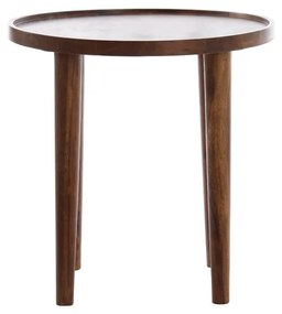 Okrúhly odkladací stolík z masívu akácie ø 45 cm Qiano – Light &amp; Living