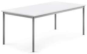 Stôl BORÅS, 1600x800x600 mm, laminát - biela, strieborná