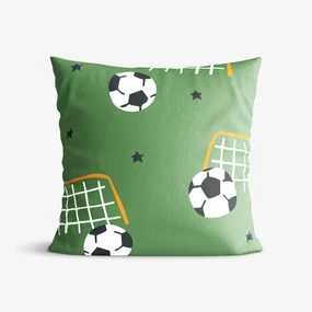 Goldea detská bavlnená obliečka na vankúš - futbalový svet 40 x 40 cm