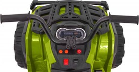 Ramiz Štvorkolka ATV 2,4 GHz na batériový pohon pre deti Zelená + Diaľkové ovládanie + EVA kolesá + MP3 rádio + Pomalý štart