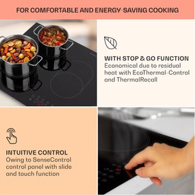 Klarstein Virtuosa 5, vstavaná varná doska, 5 zón, 8500W, sklokeramika