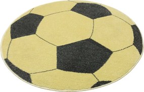 Koberec Lima G758A Football, žltý / grafitový kruh