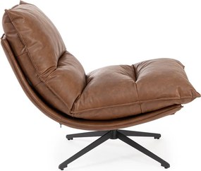 Koňakovohnedé kreslo s úložným priestorom z imitácie kože Alanez – Bizzotto