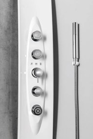 Polysan Polysan, MOLA rohový sprchový panel s termostatickou batériou 210x1300mm, bielá, 80372