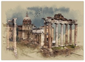 Obraz - Forum Romanum, Rím, Taliansko (70x50 cm)