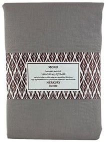 Obliečky Mono bavlna svetlošedá 160x200 + (2) 70x80 Merkury Home