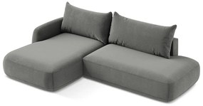 Sivá rozkladacia rohová pohovka (ľavý roh/s leňoškou) Hale – Makamii