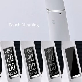 Immax 08949L - LED Stmievateľná stolná lampa s displejom LEATHER LED/7W/230V biela