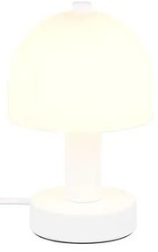 Biela stolová lampa so skleneným tienidlom (výška 19 cm) Glenn – Trio