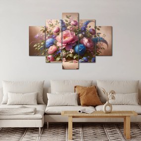 Obraz - Stôl plný kvetov (150x105 cm)