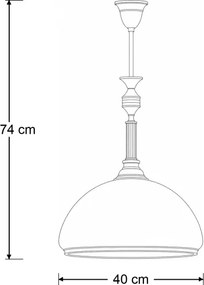 BRILAGI - Luster na tyči TAURUS 1xE27/15W/230V pr. 40 cm bronz