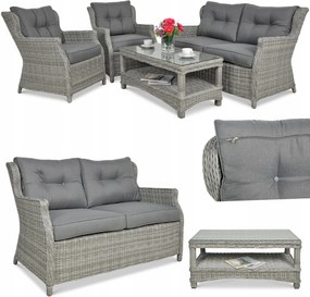 Sada záhradného nábytku Technorattan Trivento Stolík Pohovka 2xFotel na terasu