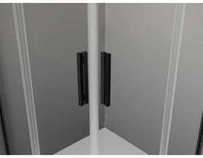 Mexen Exo, 2-krídlový sprchovací kút 90 x 90 cm, 6mm číre sklo, čierny profil, 8110-090-090-70-00