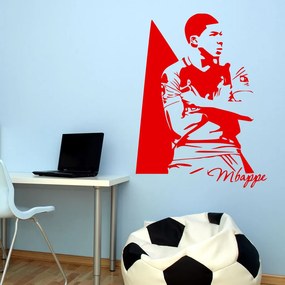 Veselá Stena Samolepka Kylian Mbappé Farba: červená, Veľkosť: 40 x 30 cm