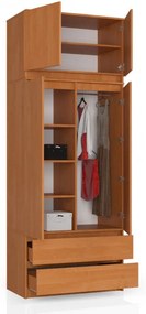 Skriňa s nadstavcom S 90 cm 2D 2SZ CLP olcha