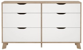 Biela/v prírodnej farbe komoda v dekore duba 156x92x40 cm Ikast – Tvilum