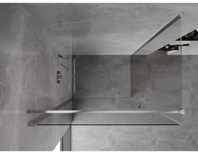 Mexen Mist-B, 1-krídlový výklopný sprchový kút 75 x 110 cm, číre sklo, chrómový profil, 8A2T-075-110-01-00