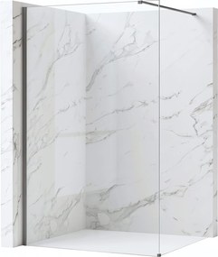 Bezrámová sprchová zastena REA FLEXI TITAN 130 cm, titán kartáčovaný/transparent - bez vaničky