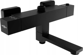 Vaňová termostatická batéria MEXEN CUBE s pripojením na sprchovú tyč - čierna, 77910-70