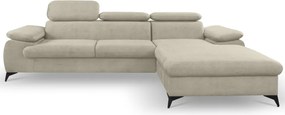 Rohová sedacia súprava Scala, béžová látka, pravý roh