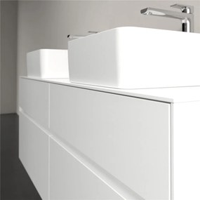 VILLEROY &amp; BOCH Collaro závesná skrinka pod dve umývadlá na dosku, 4 zásuvky, 1400 x 500 x 548 mm, Glossy White, C04800DH