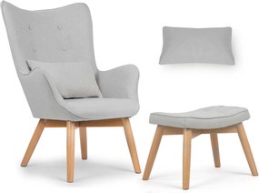 SOFOTEL Kreslo s opierkou na ruky a podnožkou Norse 2041 - svetlosivé