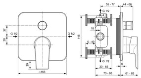 Ideal Standard Set 1 - Sprchový systém s podomietkovou pákovou batériou, komplet, chróm Set 1