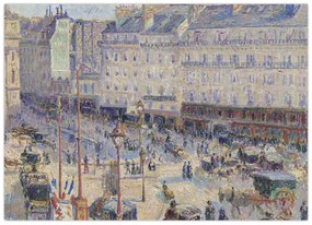 Sklenený obraz - Camille Pissarro, The Place du Havre, reprodukcia (70x50 cm)