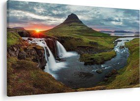 Obraz - Kirkjufell pri západe slnka (90x60 cm)