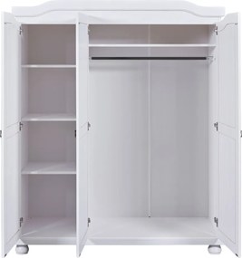 Šatníková skriňa Bastian, bielená borovica