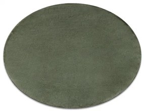 Koberec okrúhly prateľný POSH Shaggy, plyšový, Hrubý, protišmykový, zelené Veľkosť: kruh 80 cm