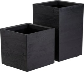 Sada 2 ks květináčů BETONIQUE 40x40/60x40 cm černá