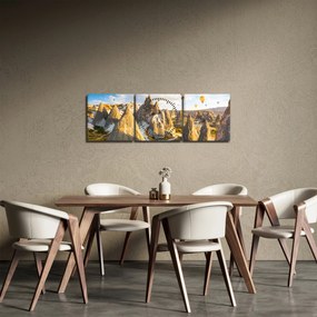 Obraz - Teplovzdušné balóny (s hodinami) (90x30 cm)