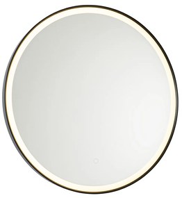 Zrkadlo do kúpeľne čierne 70 cm vrátane LED s dotykovým stmievačom - Miral