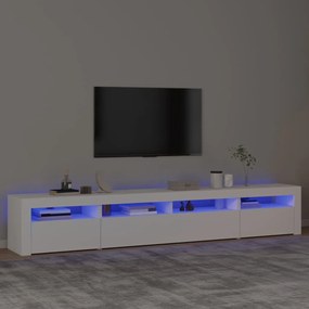 TV skrinka s LED svetlami biela 240x35x40 cm