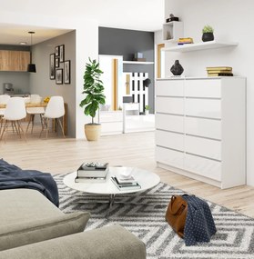 Komoda Kuba 120 cm biela lesklá