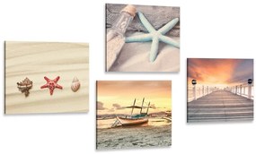 Set obrazov klenoty mora a pláže - 4x 60x60
