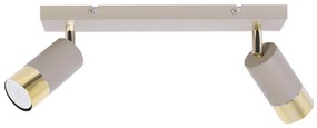 Bodové svietidlo Hugo, 2x béžové/zlaté kovové tienidlo, (možnosť polohovania)