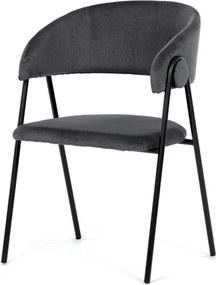 Jedálenská stolička zamatová, sivá DCL-X7130 GREY2